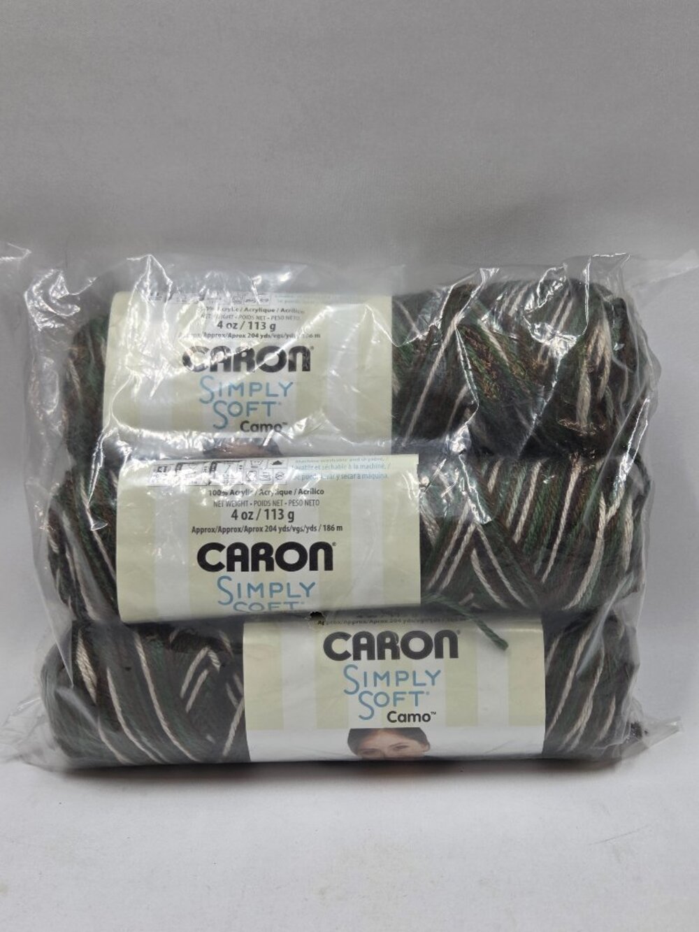 Caron Simply Soft Mash Camo Yarn 4 Oz 3 Skein Pack Multicolour Medium 4